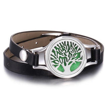 将图片加载到图库查看器,New Charming Bracelet Aromatherapy Essential Oil Diffuser Locket Bracelets Adjustable Genuine Leather Wrap Essential Oil Diffuser Bracelet Valentine's Day Present Aromatherapy For Women