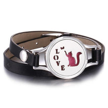 将图片加载到图库查看器,New Charming Bracelet Aromatherapy Essential Oil Diffuser Locket Bracelets Adjustable Genuine Leather Wrap Essential Oil Diffuser Bracelet Valentine's Day Present Aromatherapy For Women
