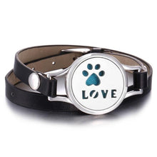 将图片加载到图库查看器,New Charming Bracelet Aromatherapy Essential Oil Diffuser Locket Bracelets Adjustable Genuine Leather Wrap Essential Oil Diffuser Bracelet Valentine's Day Present Aromatherapy For Women