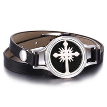 将图片加载到图库查看器,New Charming Bracelet Aromatherapy Essential Oil Diffuser Locket Bracelets Adjustable Genuine Leather Wrap Essential Oil Diffuser Bracelet Valentine's Day Present Aromatherapy For Women