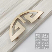 Load image into Gallery viewer, New Chinese Golden Cupboard Door Drawer Concealed Buckle Handle Wardrobe Zinc Alloy Hardware Handle Kitchen Cupboard Hardware Modern Style Furniture Door Pulls