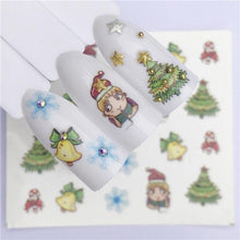 将图片加载到图库查看器,New Christmas Water Decal Nail Art Nail sticker New Year Slider Tattoo Full Cover Santa Claus Snowman Designs Xmas Decals 3D Wave Design Decoration for Women Girls Tape Nail Art Stickers Decal Decoration Nail Art Accessories Decoration Decal