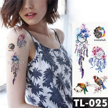 Load image into Gallery viewer, New Colorful And Black Womens Tattoo Temporary Flower Waterproof Elegant Modern Tattoo Realistic Design