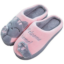 将图片加载到图库查看器,New Couples Cat Women Shoes Non-Slip Soft Warm Man House Slippers Indoor Bedroom Winter Home Slippers Memory Foam Fuzzy Slippers Cute Furry Fleece Slippers With Warm Plush Slip On House Shoes