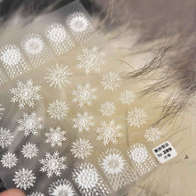 将图片加载到图库查看器,New Craft Nail Stickers Japanese 5d Nails Sticker Three-dimensional Snowflake Nail art Stickers Decals Decoration Decals Snowflakes Elk Bear Christmas Xmas Stickers Snowflakes Nail Water Decals Christmas White Snow Transfer Sticker Decoration Slider
