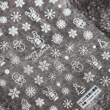 将图片加载到图库查看器,New Craft Nail Stickers Japanese 5d Nails Sticker Three-dimensional Snowflake Nail art Stickers Decals Decoration Decals Snowflakes Elk Bear Christmas Xmas Stickers Snowflakes Nail Water Decals Christmas White Snow Transfer Sticker Decoration Slider