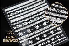 将图片加载到图库查看器,New Craft Nail Stickers Japanese 5d Nails Sticker Three-dimensional Snowflake Nail art Stickers Decals Decoration Decals Snowflakes Elk Bear Christmas Xmas Stickers Snowflakes Nail Water Decals Christmas White Snow Transfer Sticker Decoration Slider