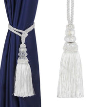 Load image into Gallery viewer, New Crystal Beaded Tassel Curtain Tieback Decorative Curtain Tie Home Decor Cord for Curtains Buckle Rope Room Accessories European Style High-Grade Curtains Tieback Rope Tassel Holdbacks 50cm