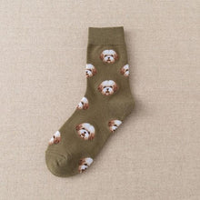 Load image into Gallery viewer, New Cute Cartoon Dog Middle Tube Socks Creative Female Socks Warm Socks Teddy Pomeranian Cotton Socks Stylish Unisex Short Ankle Socks For Men And Women
