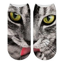 Load image into Gallery viewer, 3D Printed Women Winter Christmas Socks Funny Creative Pet Cat Face Unisex Cotton Ankle Socks Children Gift Animal Lover Socks For Men And Women