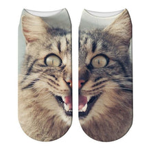 Load image into Gallery viewer, 3D Printed Women Winter Christmas Socks Funny Creative Pet Cat Face Unisex Cotton Ankle Socks Children Gift Animal Lover Socks For Men And Women