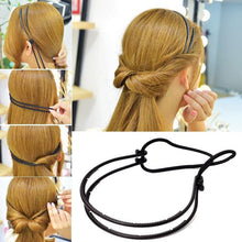 将图片加载到图库查看器,New Double Root Hair Hoop Head Band Adjustable Hair Clips Women Hoop Elastic Rubber Bands Ring Hair Styling Tools Hair Braider For Women Hair Styling