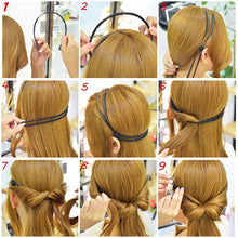 将图片加载到图库查看器,New Double Root Hair Hoop Head Band Adjustable Hair Clips Women Hoop Elastic Rubber Bands Ring Hair Styling Tools Hair Braider For Women Hair Styling