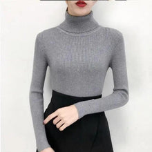 Load image into Gallery viewer, New Elegance Autumn/Winter Knitted Jumper Tops Turtleneck Pullovers Casual Sweaters Women Shirt Long Sleeve Tight Sweater Girls