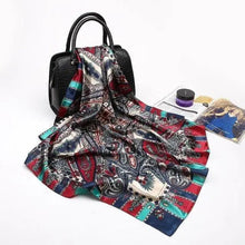 将图片加载到图库查看器,New Elegance Fashionable Scarves for Women Shawl Print Silk Satin Hijab Scarf Female Bandana 90*90cm Luxury Square Shawls Scarfs For Ladies