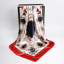 将图片加载到图库查看器,New Elegance Fashionable Scarves for Women Shawl Print Silk Satin Hijab Scarf Female Bandana 90*90cm Luxury Square Shawls Scarfs For Ladies