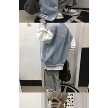 Load image into Gallery viewer, New Elegance Spring Autumn Coat Baseball Bomber Jacket Loose Letter R Men Women Couples Tops Plus Size Jackets Streetwear