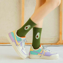 Load image into Gallery viewer, New Elegant Fruit Printed Breathable Cotton Socks Happy Funny Unisex Socks Candy Colors Harajuku Casual Cotton Crew Socks For Men And Women