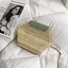 将图片加载到图库查看器,New Famous Mulit Style Straw+leather Handba For Women And Girls New Fashion Summer Bag Handmade Woven Beach Circle Shoulder Bag