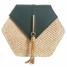 将图片加载到图库查看器,New Famous Mulit Style Straw+leather Handba For Women And Girls New Fashion Summer Bag Handmade Woven Beach Circle Shoulder Bag