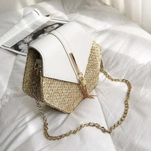 将图片加载到图库查看器,New Famous Mulit Style Straw+leather Handba For Women And Girls New Fashion Summer Bag Handmade Woven Beach Circle Shoulder Bag