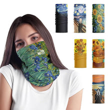 Load image into Gallery viewer, New Fashion 3D Printed Oil Painting Art Neck Scarf Women Soft Face Bandana Sunflower Night Hijab Scarf Face Mask Reusable Washable Cloth Bandanas Women Men Neck Gaiter Cover Turban Multipurpose Balaclava Elastic UV Face Shields for Women