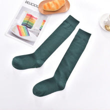 Load image into Gallery viewer, New Fashion Cotton Ladies Knee High Solid Color Socks Student Socks School Party Street Wear Dancing Socks High Quality Cotton Knee High Socks For Women