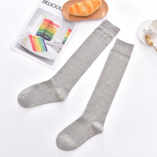 Load image into Gallery viewer, New Fashion Cotton Ladies Knee High Solid Color Socks Student Socks School Party Street Wear Dancing Socks High Quality Cotton Knee High Socks For Women