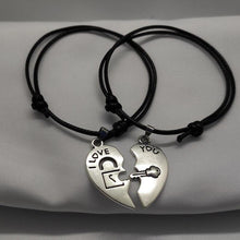 Load image into Gallery viewer, New Fashion Couple Bracelet For Boyfriend Girlfriend Gift Black Rope Heart Lover Bracelet Creative Heart-Shaped Magnetic Wishing Stone Pendant Necklace Lightweight Rope Bracelet Suitable For Anniversary And Holiday Gifts