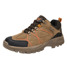 将图片加载到图库查看器,New Fashion Hiking Shoes Men Spring Mountain Climbing Shoes Outdoor Sport Shoes Leather Waterproof Lightweight Outdoor Mountain Sport Shoe