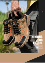 将图片加载到图库查看器,New Fashion Hiking Shoes Men Spring Mountain Climbing Shoes Outdoor Sport Shoes Leather Waterproof Lightweight Outdoor Mountain Sport Shoe
