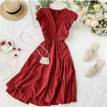 将图片加载到图库查看器,New Fashion Neck Ruffles Summer Dress Party Tank Sundress Women Casual Dresses For Women - Fashion Women Dresses