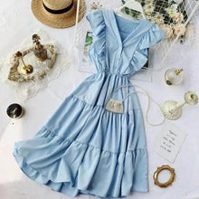 将图片加载到图库查看器,New Fashion Neck Ruffles Summer Dress Party Tank Sundress Women Casual Dresses For Women - Fashion Women Dresses