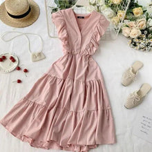将图片加载到图库查看器,New Fashion Neck Ruffles Summer Dress Party Tank Sundress Women Casual Dresses For Women - Fashion Women Dresses