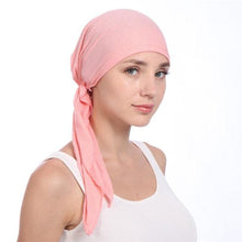 Load image into Gallery viewer, New Fashion Soft Cotton Solid Color Elastic Wrap Lightweight Scarf Hats Muslim Turban Elegant Bonnet Inner Hijab Hat Female Turbantes caps For Women