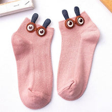 将图片加载到图库查看器,New Fashion Spring Summer Cute Cartoon 3D Big Eyes 3D Rabbit Eared Short Tube Socks Novelty Funny Soft Cotton Ankle Socks For Men And Women