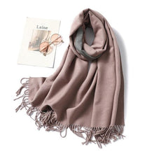 Load image into Gallery viewer, New Fashion Winter Soft Thick Warm Colorful Cashmere Scarf Elegant Escharpe Shawls Scarf Shawls Wraps Lightweight Lady Solid Scarves Fashion Tassels Blanket For Women