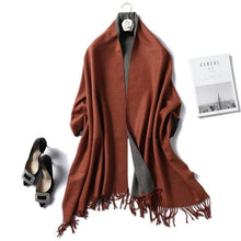 Load image into Gallery viewer, New Fashion Winter Soft Thick Warm Colorful Cashmere Scarf Elegant Escharpe Shawls Scarf Shawls Wraps Lightweight Lady Solid Scarves Fashion Tassels Blanket For Women