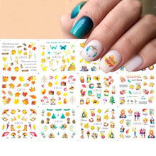 将图片加载到图库查看器,New Geometric Letter Nail Sticker Water Slider Winter Decal Christmas New Year Gift Nail Slider Temporary Tattoos Women Nail Art Stickers Water Transfer Decals Design Nail Art Supplies Manicure Acrylic Nail Foil Stencils Decorations