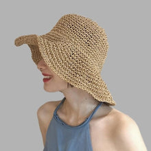 Load image into Gallery viewer, New Girl Sun Hat Unique Trendy Women's Sun Protection Hat Wide Brim Floppy Summer Hats Women Retro Casual Straw Bucket Hat Comfortable Soft Every Day Travel Hat