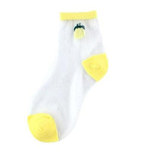 将图片加载到图库查看器,New Girls Cute Cartoon Fruits Sheer Kawaii Lady Women Summer Fall Avocado Lemon Pineapple Cherry Jacquard Socks For Women