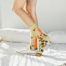 将图片加载到图库查看器,New Girls Cute Cartoon Fruits Sheer Kawaii Lady Women Summer Fall Avocado Lemon Pineapple Cherry Jacquard Socks For Women