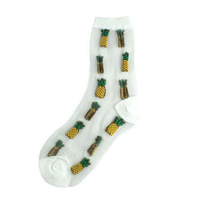 将图片加载到图库查看器,New Girls Cute Cartoon Fruits Sheer Kawaii Lady Women Summer Fall Avocado Lemon Pineapple Cherry Jacquard Socks For Women