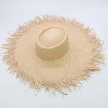 Load image into Gallery viewer, New Handmade Women Straw Sun Hats Large Wide Flat Top Wide Hat Beach Hat Lady Holiday Sun Protection Hat Girls Quality Natural Outdoor Sun Caps For Holiday Vintage Design Hat