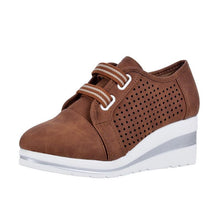 Load image into Gallery viewer, New High Heel Casual Womens Sneakers Breathable Height Increasing Shoes Air Cushion Comfortable Sneakers Women's Vulcanize Leather Shoes Luxury Walking Women Outdoor Shoes