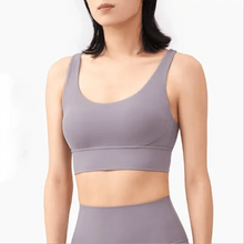 Load image into Gallery viewer, New High Quality Fabric Nylon Breathable Women Yoga Tops Bra Solid Color And Sports Wear Outdoor Exercise Clothes For Ladies