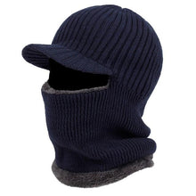 将图片加载到图库查看器,New Hooded Wool Cap Riding Windproof Cold Hat Plus Velvet Thickening Hooded Fashion Outdoor Warm Hat Collar Winter Caps Outdoor Sport Warm Beanies Hat For Men Knitted Hats Bandana Hiking Camping Kid Neck Warmer Cap