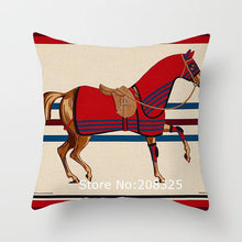 Load image into Gallery viewer, New Horse Cushion Cover Short Plus Luxury Horse Cotton Linen Decorative Pillowcase Cushion Decorative Pillows Covers for Home Sofa Couch Car Bedrooms 45x45cm