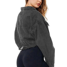 Load image into Gallery viewer, New Incredible Spring Women Sexy Ripped Denim Jackets Vintage Casual Short Jean Jacket Puff Sleeve Winter Female Coat Streetwear