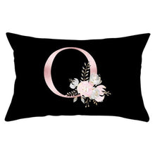 Load image into Gallery viewer, New Light Letter Flower Pillow Covers Alphabet Decorative Pillow Cases ABC Letter Flowers Cushion Covers Black Plush Pillow Case Super Soft Living Room Decorative Cushion Cover Elegant Soft Design 30x50cm